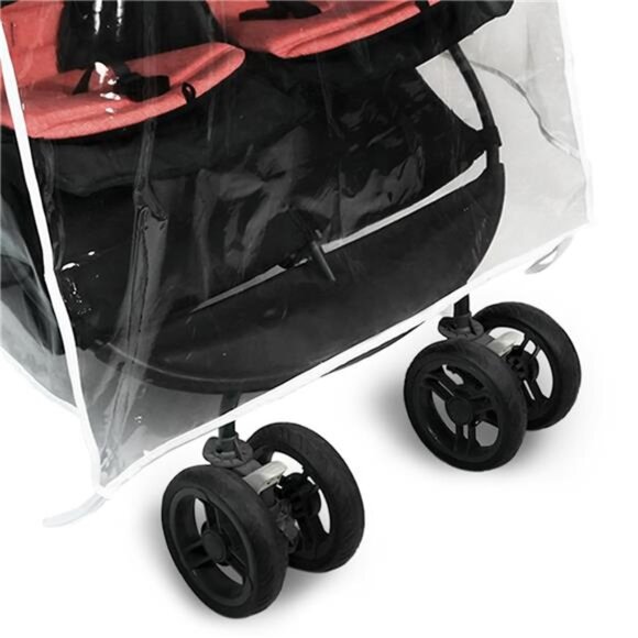 Double stroller rain cover universal waterproof windproof shield twin stroller - Picture 3 of 6